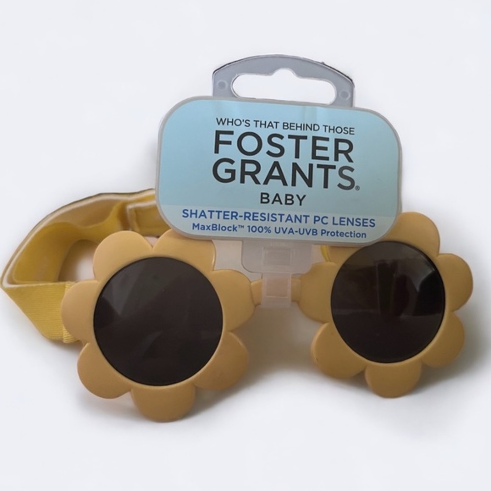 Foster Grants Baby Yellow Flower‎ Sunglasses NWT